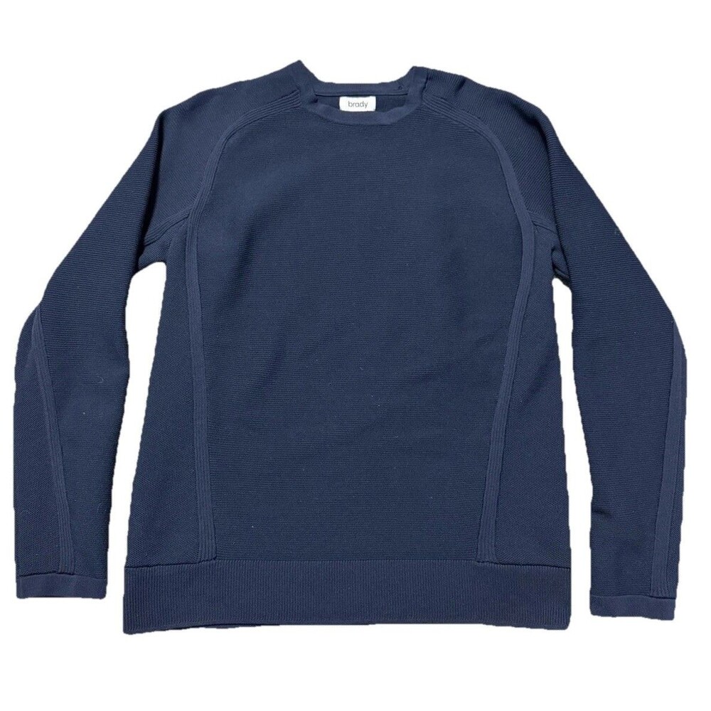 Brady Live Mens Medium Navy Knit Long Sleeve Pullover Sweater Tom Brady